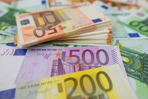 Euro-Geld, Euro-Geld-Hintergrund, Euro-Geld-Banknoten