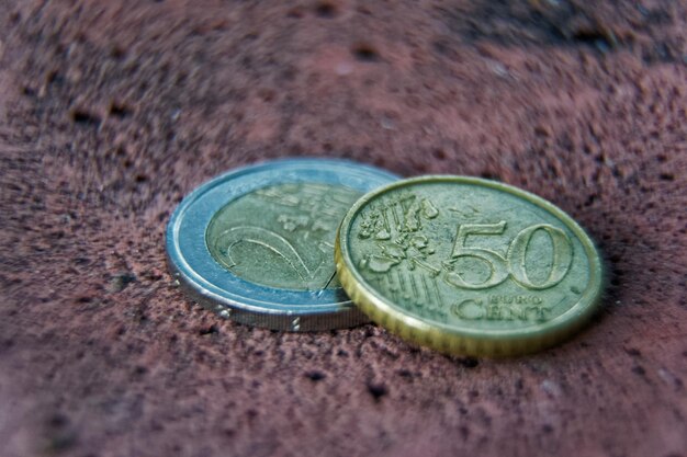 Foto euro-münzen - geschäftskonzept