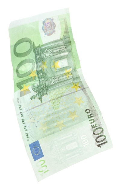 Foto eurobanknote getrennt auf weiß