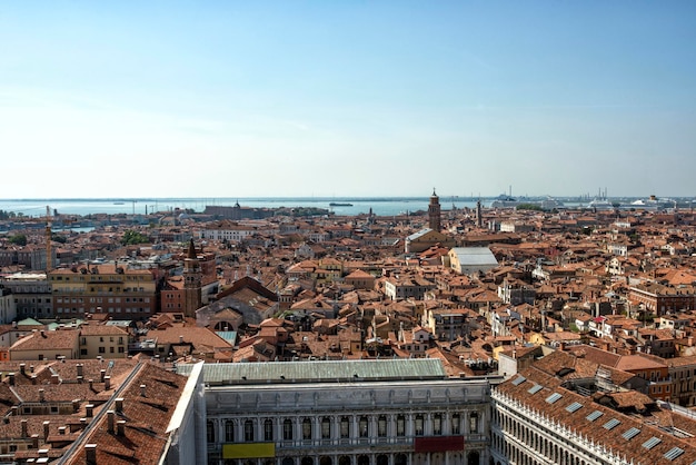 Europa. Italia. Vista aérea de Venecia y su Gran Canal.