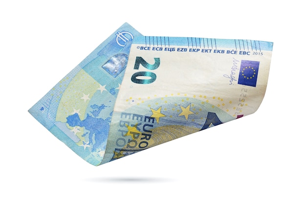 Europäische 20-Euro-Scheinbanknote isoliert