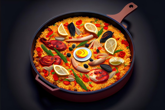 Europäische Küche Paella-Essen