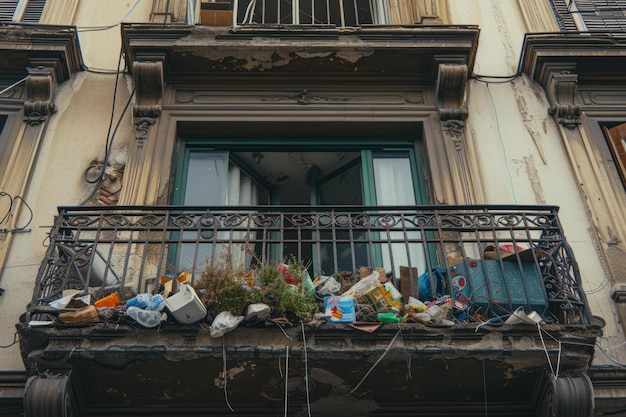 Europäischer Müllbalkon Erzeugen Sie Ai