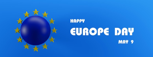 Europatag Jährlicher gesetzlicher Feiertag im Mai Europatag am 9. Mai Flagge Europa und Text