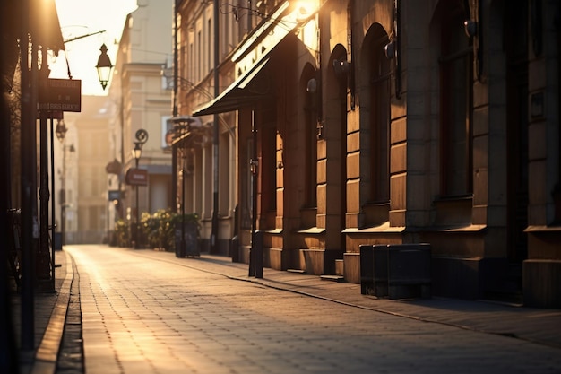 European Street Serenity Eine Reise bei Tageslicht durch historische Kopfsteinpflasterstraßen