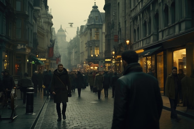 European Street Serenity Un viaje a la luz del día a través de históricas calles empedradas