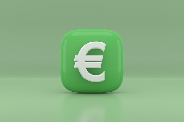Eurozeichen Icon Design. 3D-Rendering.