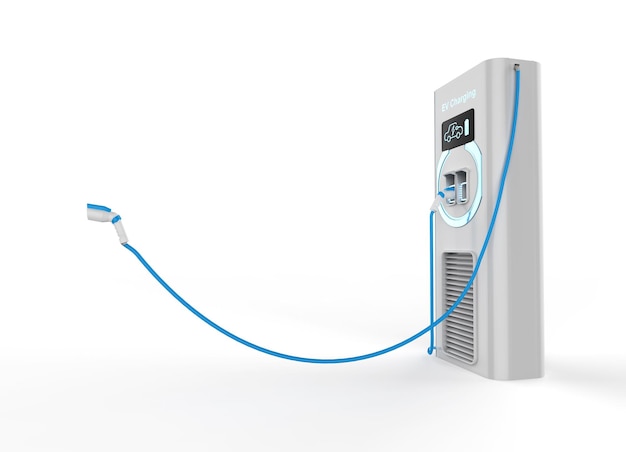 EV-Ladestation oder Elektrofahrzeug-Ladestation mit Zapfpistole verfügbar