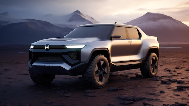 EV Pickup Truck ConceptRedefinición del diseño automotriz fusión de tecnología sostenibilidad coche EV