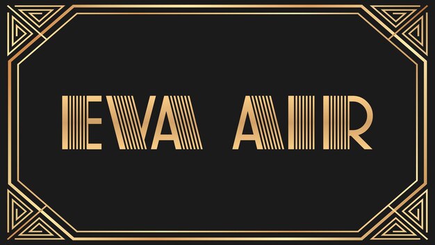 EVA Air Jazz texto en oro