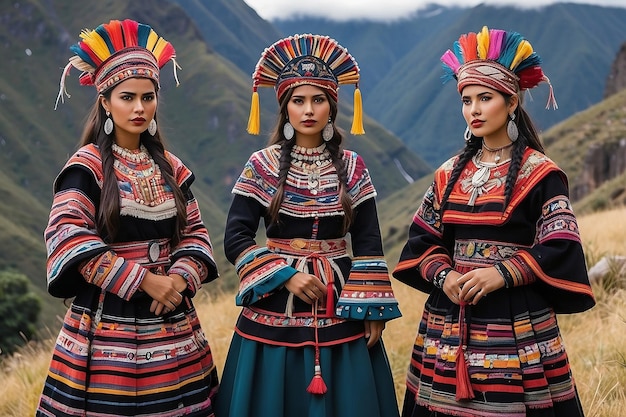 Foto evaluación cultural de américa del sur vestido andino evaluación de habilidades de ia generativa