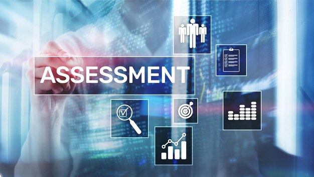 Evaluación Evaluación Medida Análisis Análisis Concepto de negocio y tecnología sobre fondo borroso