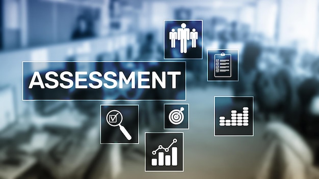 Evaluación Evaluación Medida Análisis Análisis Concepto de negocio y tecnología sobre fondo borroso