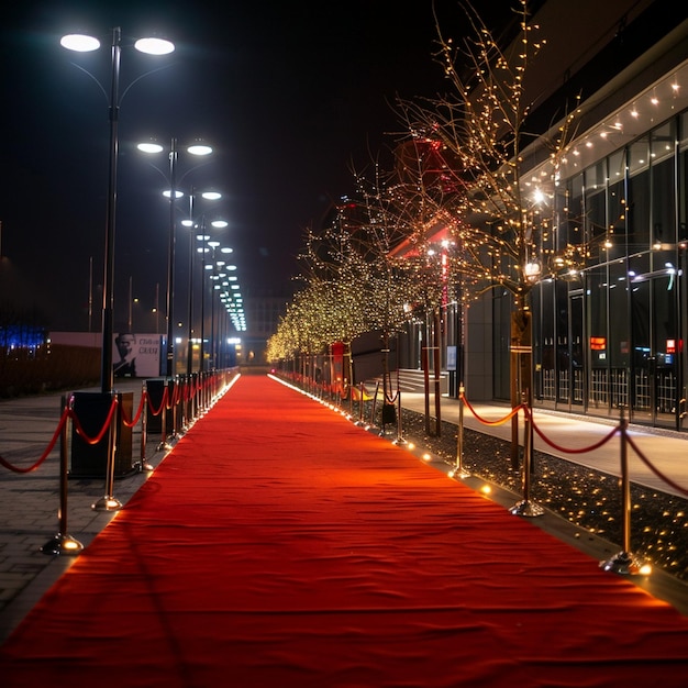 Evento de alfombra roja fuera del edificio Escena cinematográfica