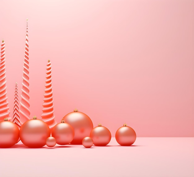 Evento de Natal feliz exibição de produtos pódio com fundo de decoração renderização 3D
