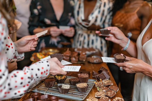 Evento de degustación de chocolate con diversos asistentes