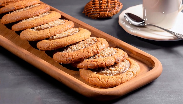 Evento social Presentación individual de sabrosas galletas para invitados a la fiesta.