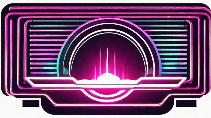 Foto eventos futuristas iluminados con luces de neón