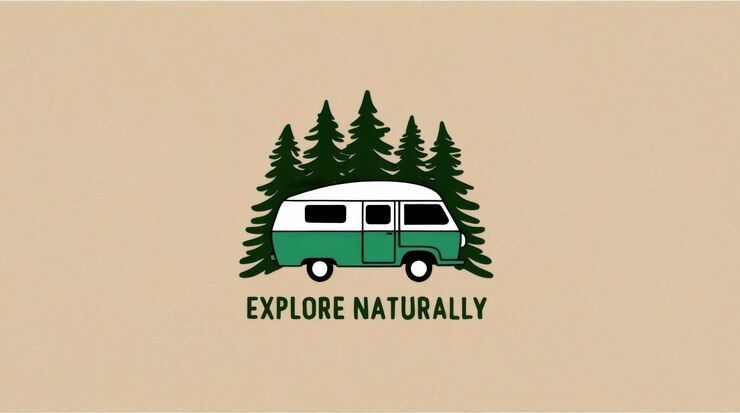 Foto evergreen aventura van viagem retiro floresta ilustração digital natureza configuração perspectiva criativa