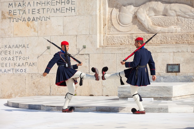 Evzone vigiando o Parlamento, Atenas