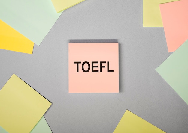 Exame ou teste de inglês com a sigla TOEFL