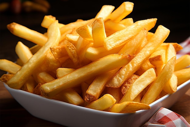 Un examen minucioso de las deliciosas papas fritas fritas a la perfección