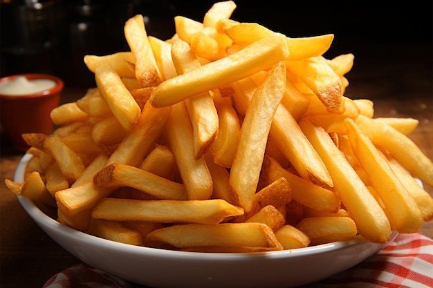 Un examen minucioso de las deliciosas papas fritas fritas a la perfección