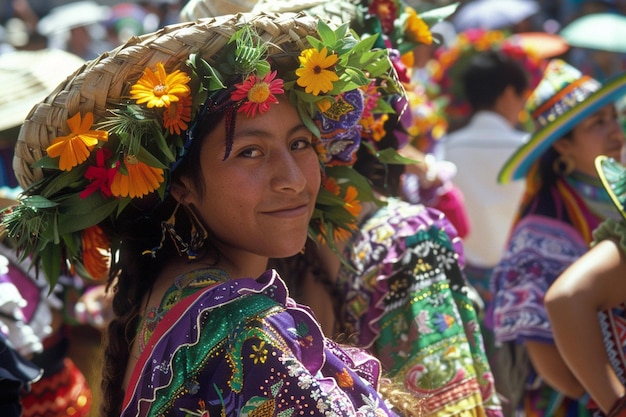 Foto examinar o sincretismo religioso de oaxacan festiv generative ai