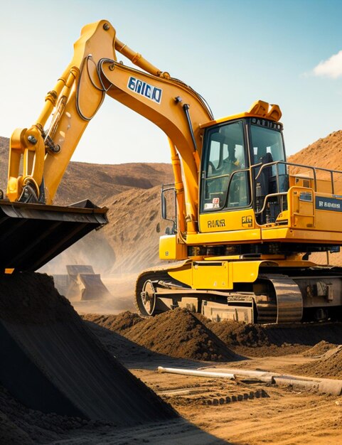 Excavación de equipos mineros en la industria de la construcción.