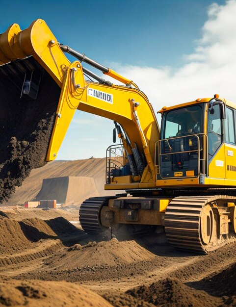 Excavación de equipos mineros en la industria de la construcción.