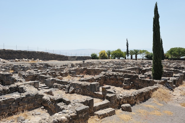 Excavaciones de la antigua ciudad de Capernaum