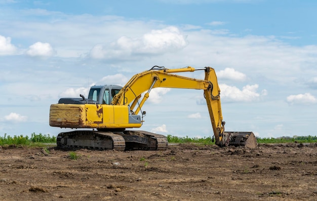 Excavadora amarilla