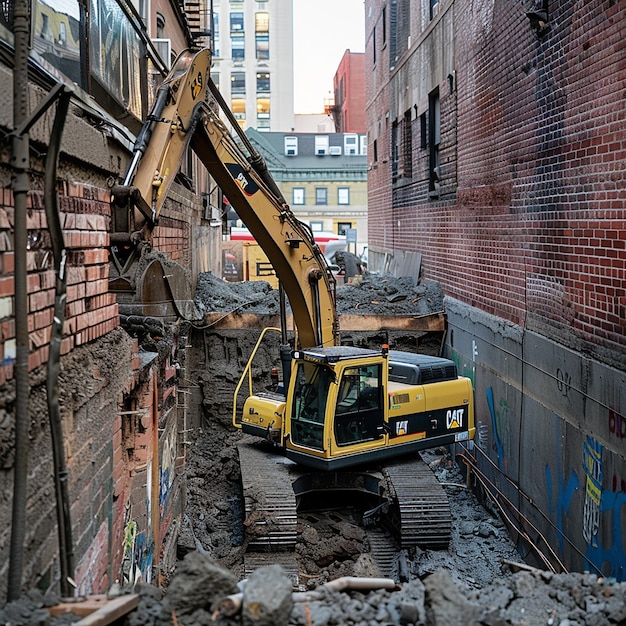 Excavadora compacta con gran impacto en acción