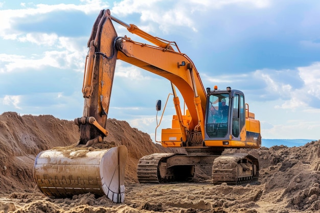 excavadora en una construcción