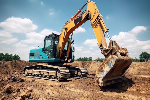 Excavadora de sitio de construcción de bienes raíces