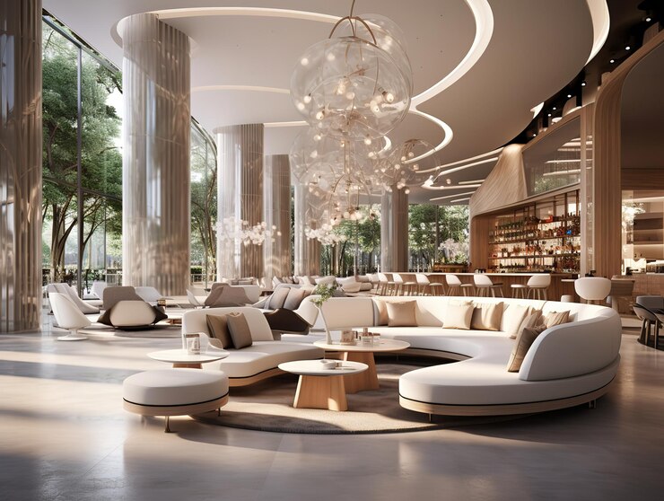 Excelente hermosa habitación de lujo contemporánea en un hotel con televisión