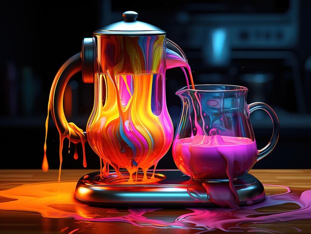 Excelente hombre vertiendo café oscuro que hizo por la mañana en la taza