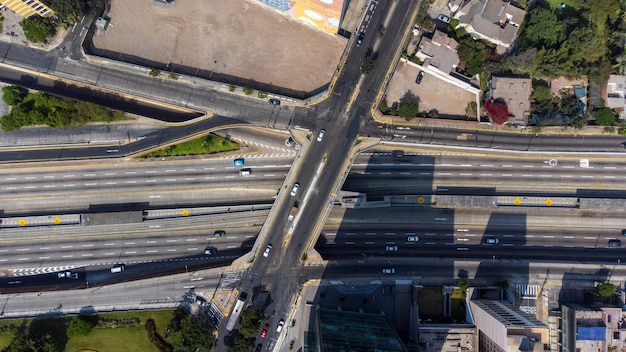 Excelente vista aérea de Av Alfredo Benavides y Vía Expresa Luis Bedoya Reyes en la ciudad de Lima Perú