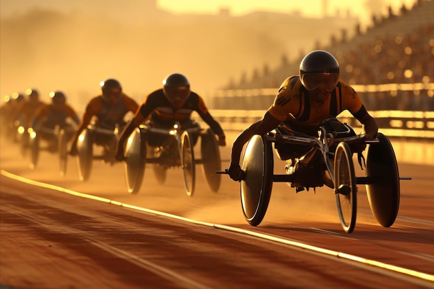 Excitantes competiciones de carreras de sillas de ruedas para personas con discapacidad Carreras de velocidad y desafíos
