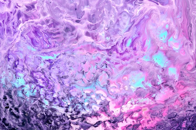 Exclusivo patrón hermoso fondo de arte fluido abstracto Flujo de mezcla de pinturas de color lila púrpura que se mezclan Manchas y rayas de textura de tinta para impresión y diseño