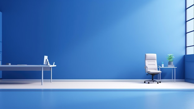 Executive-Büro-Set mit blauem Hintergrund