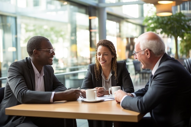 Executivos de negócios em conversação