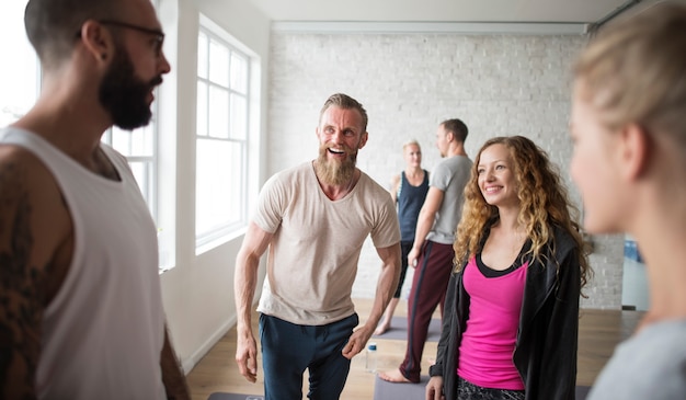 Exercício internacional grupo relaxamento Fitness conceito