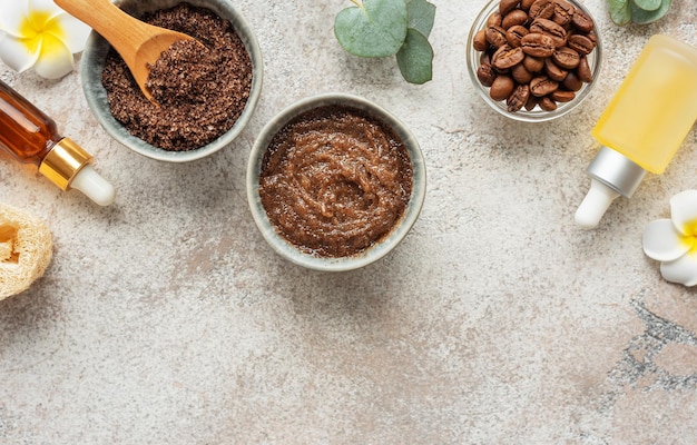 Exfoliante de café hecho a mano Cuidado de la piel con cafeína