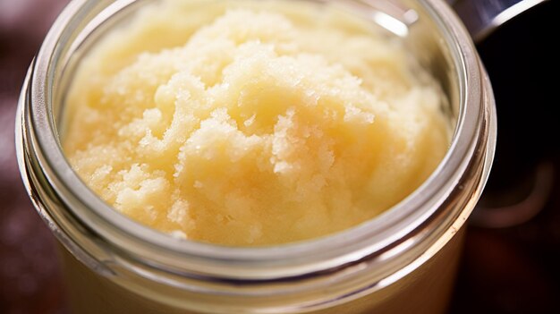 Exfoliante corporal en un frasco producto cosmético macro