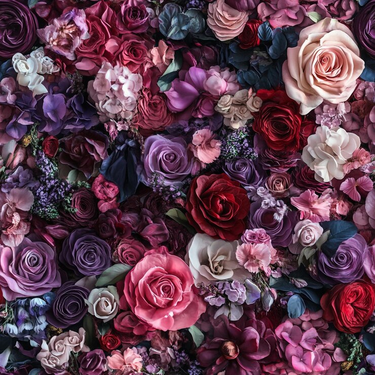 una exhibición colorida de flores y la palabra cita la palabra cita en la parte inferior