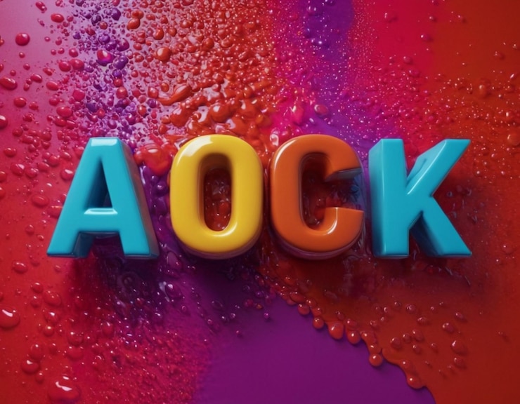 Foto una exhibición colorida con la palabra roca en él