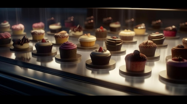 Una exhibición de cupcakes