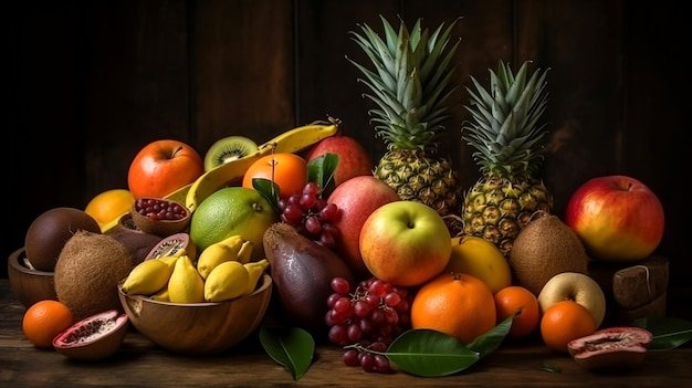 Una exhibición de frutas