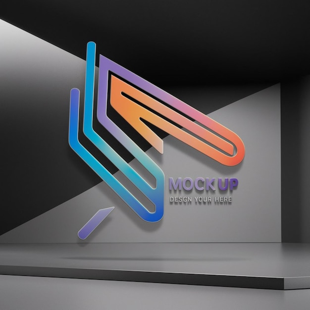 una exhibición de un logotipo colorido para una compañía llamada cabeza hacia arriba